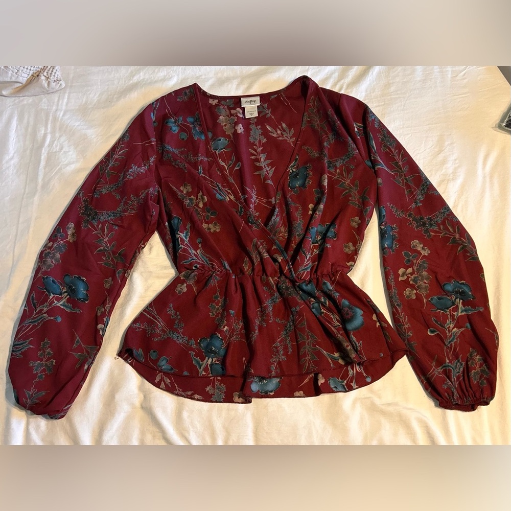 Daytrip Long Sleeve Burgundy Top